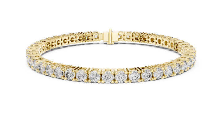 Round Cut Diamond Tennis Link Bracelet in Classic Collet Setting with Seamless Linear Brilliance