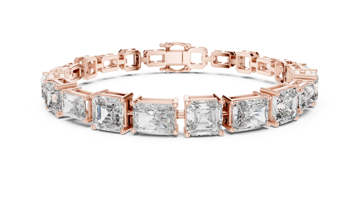 Emerald and Radiant Cut Diamond Tennis Bracelet