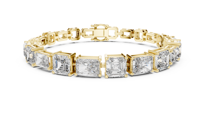 Emerald and Radiant Cut Diamond Tennis Bracelet