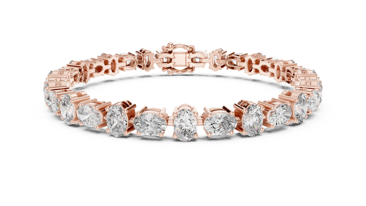 Oval Cut Diamond Tennis Chain Bracelet in Classic Collet Setting with Graduated Brilliance