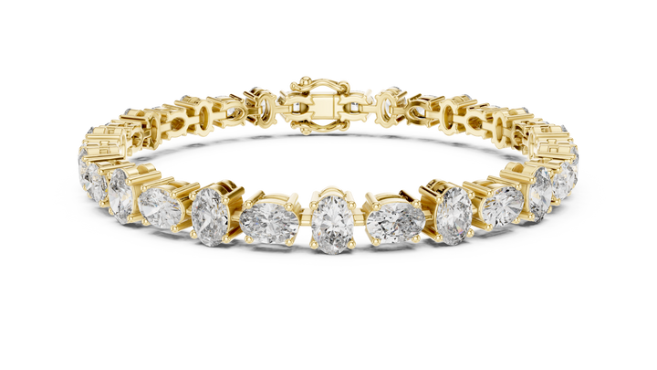 Oval Cut Diamond Tennis Chain Bracelet in Classic Collet Setting with Graduated Brilliance