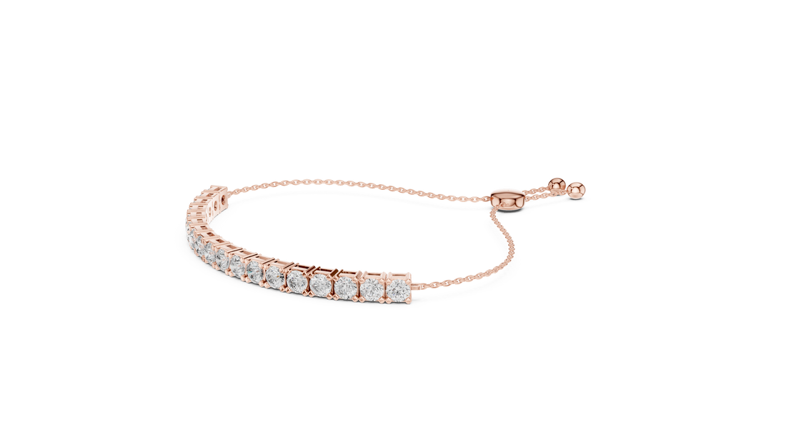 Round Cut Diamond Slider Tennis Bracelet