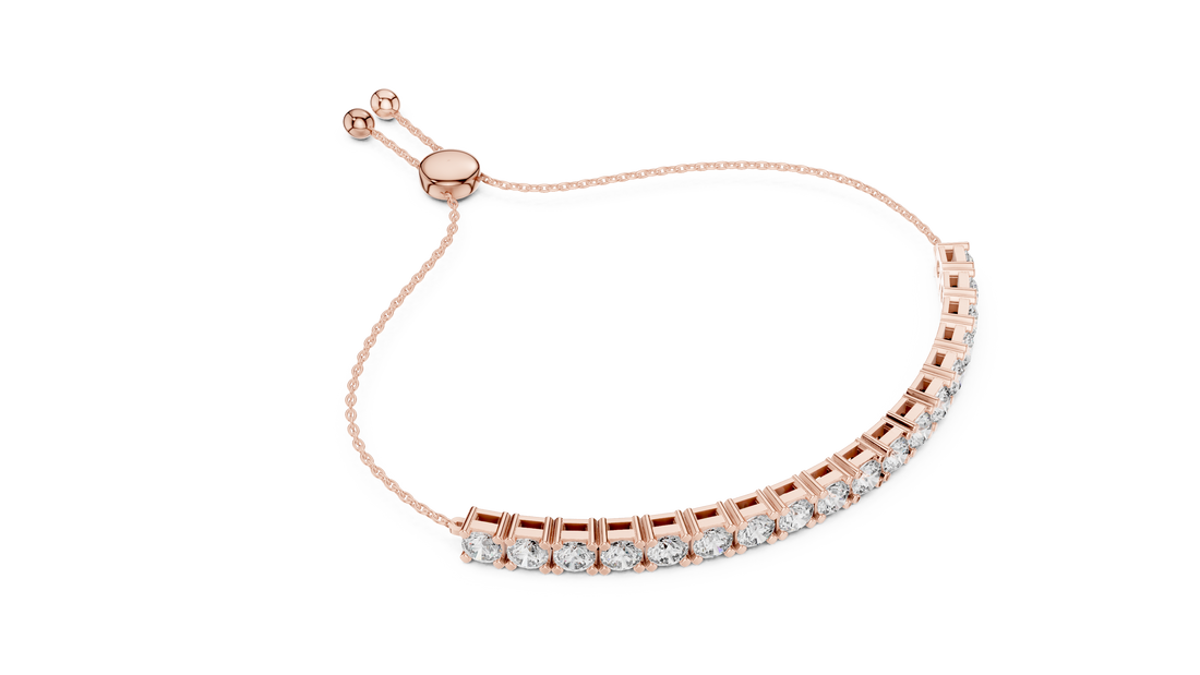 Round Cut Diamond Slider Tennis Bracelet