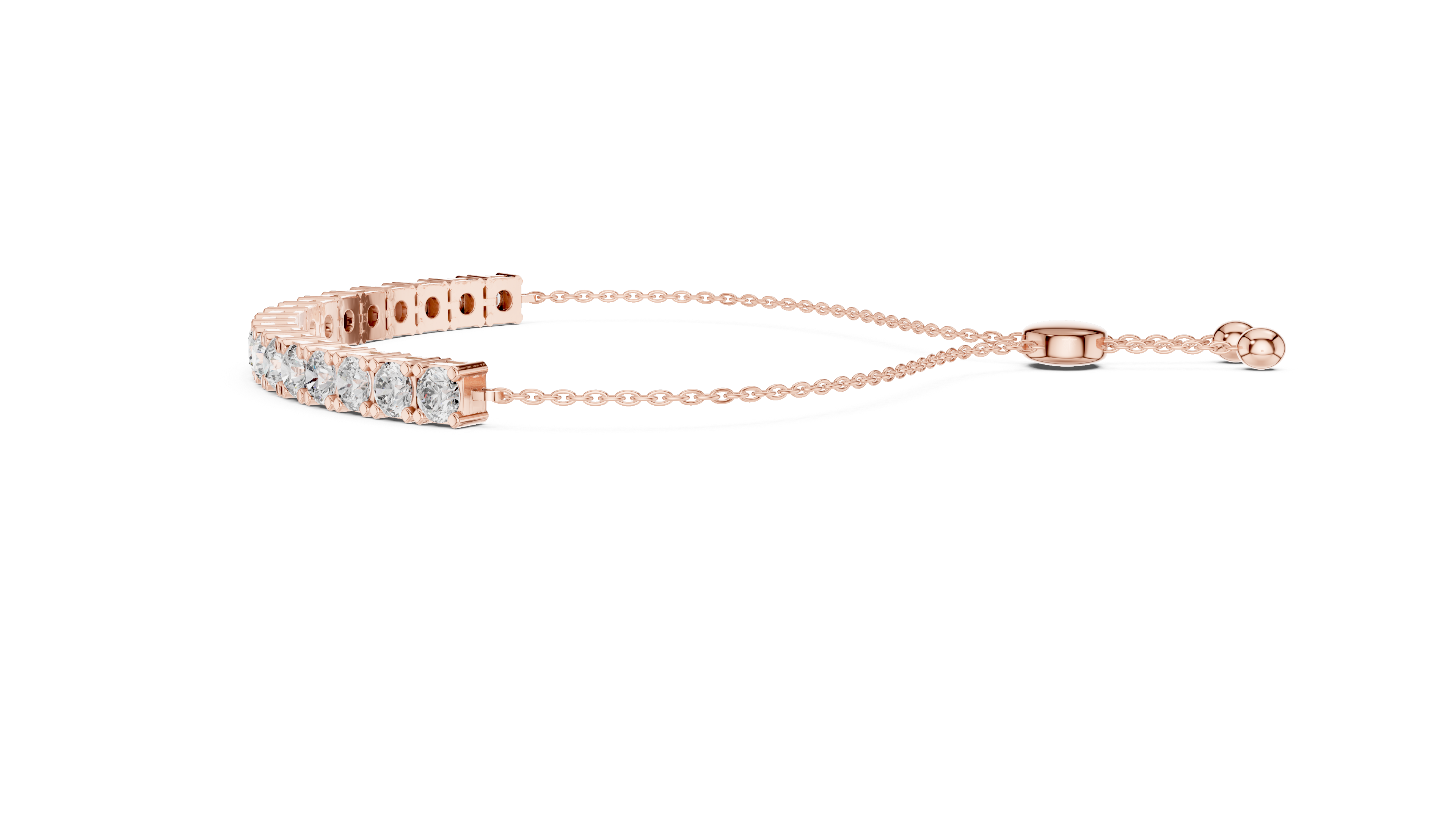 Round Cut Diamond Slider Tennis Bracelet