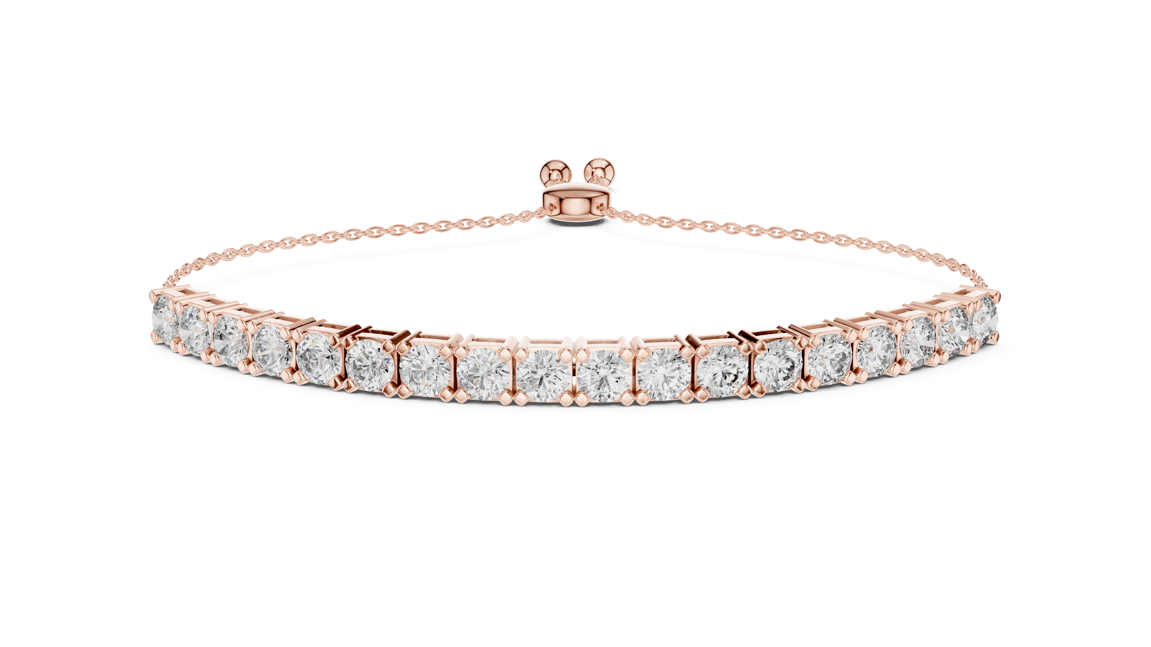 Round Cut Diamond Slider Tennis Bracelet
