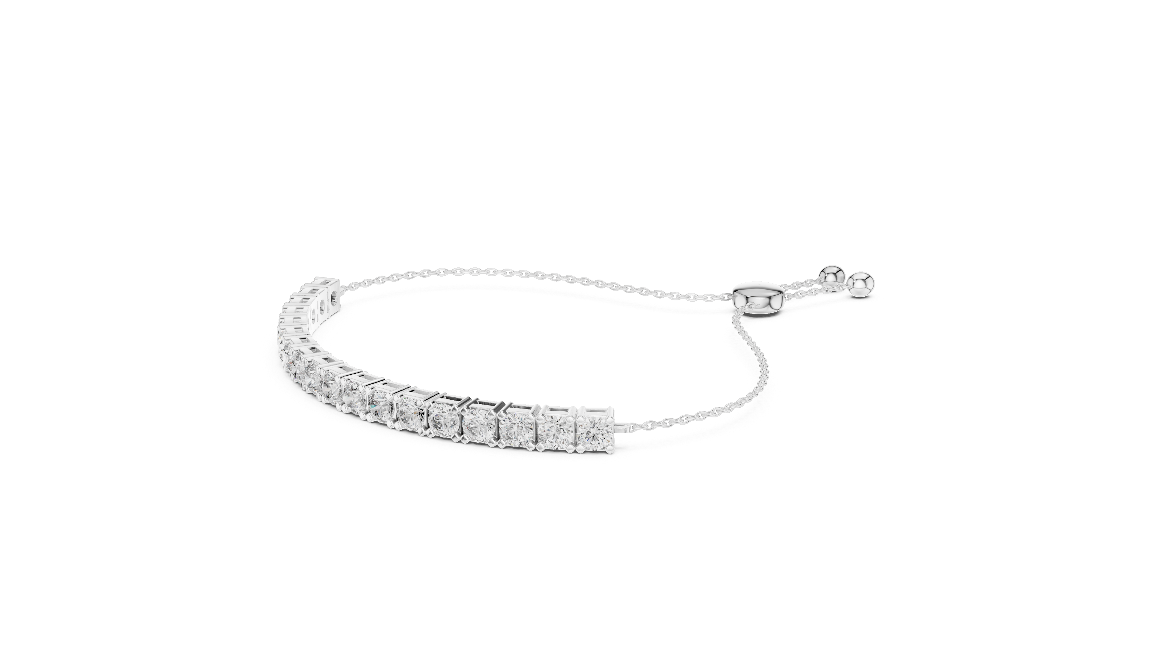 Round Cut Diamond Slider Tennis Bracelet