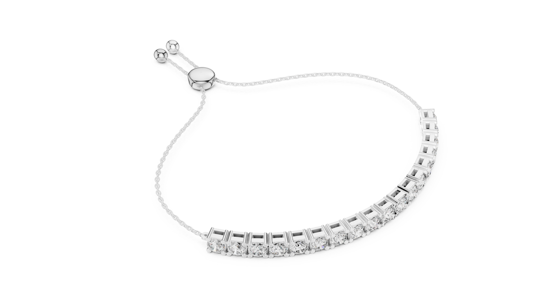 Round Cut Diamond Slider Tennis Bracelet