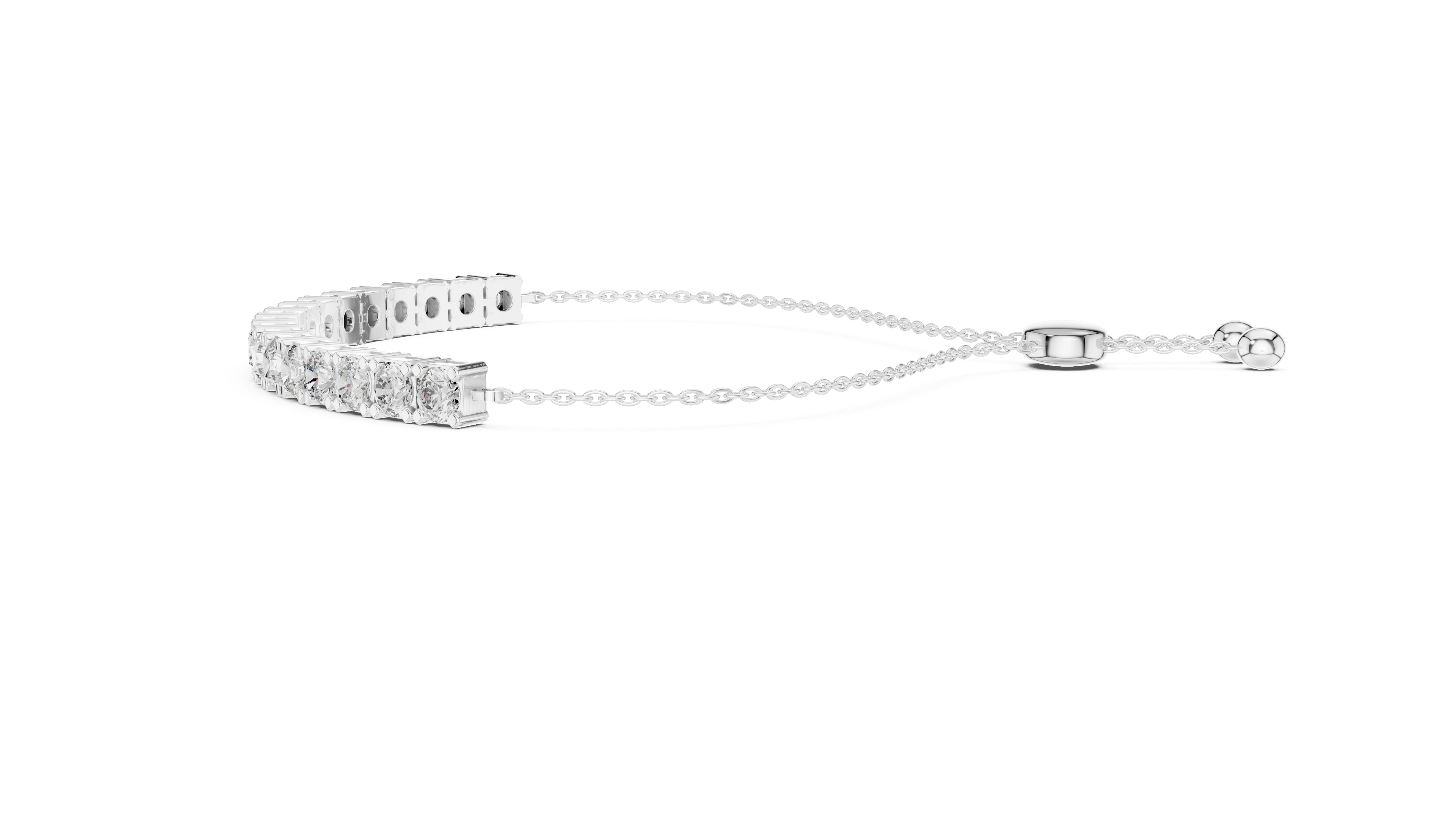 Round Cut Diamond Slider Tennis Bracelet