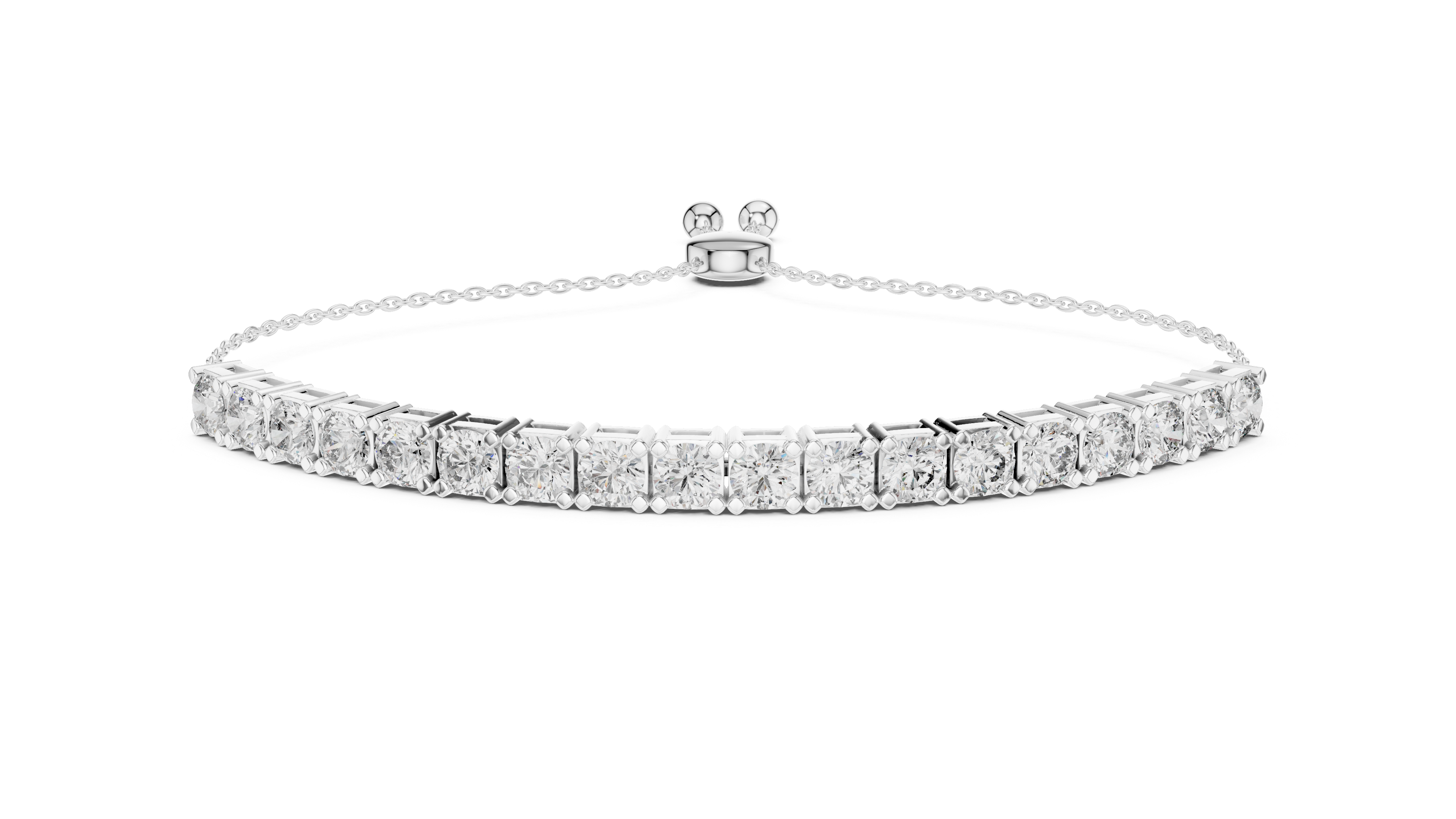 Round Cut Diamond Slider Tennis Bracelet