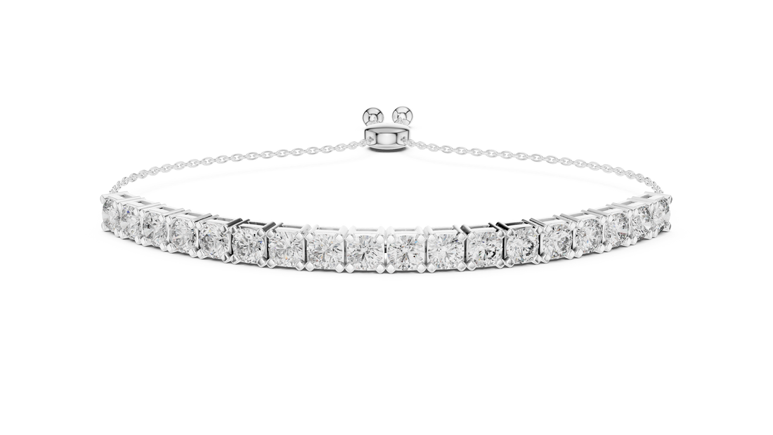Round Cut Diamond Slider Tennis Bracelet
