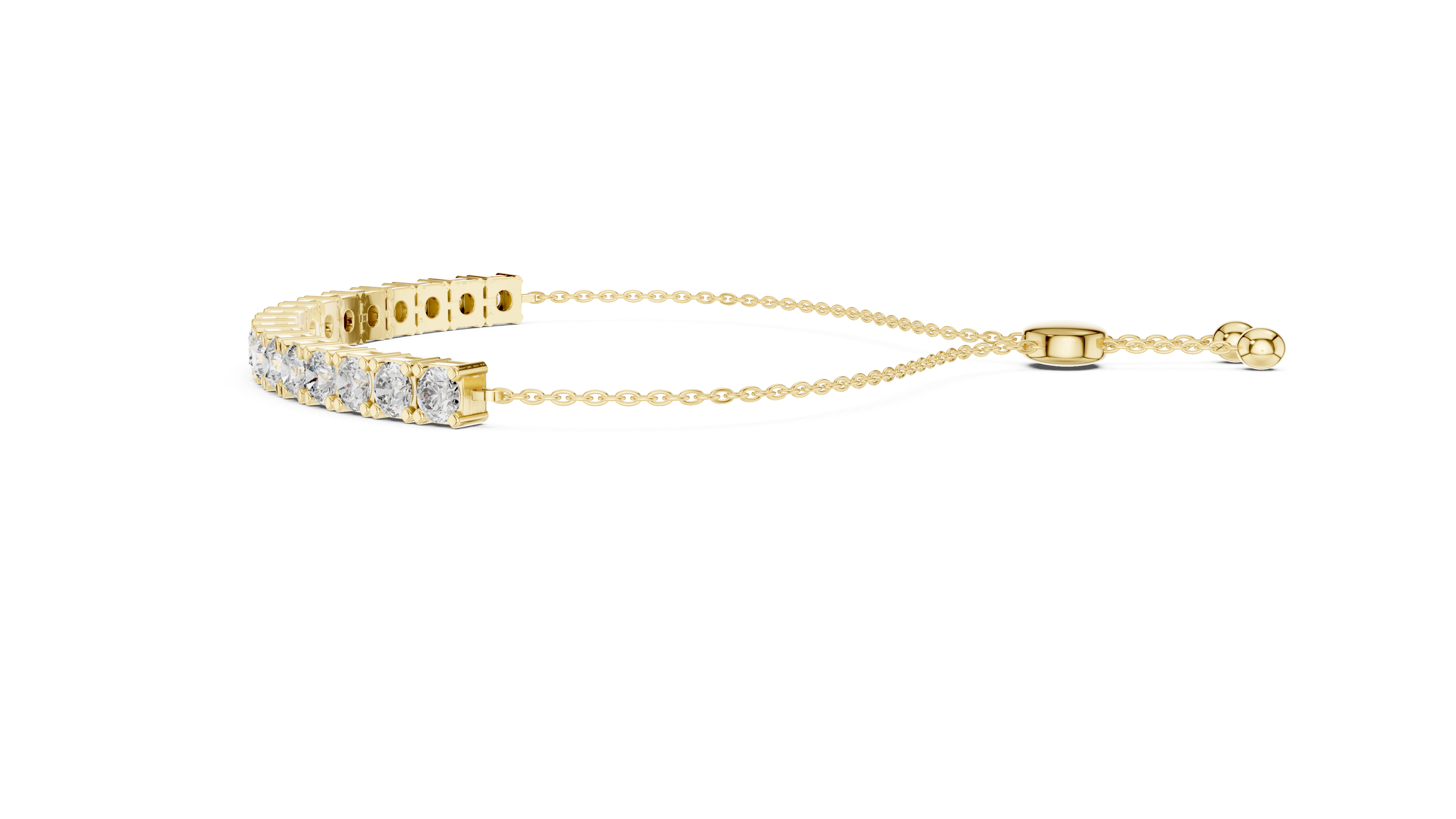 Round Cut Diamond Slider Tennis Bracelet