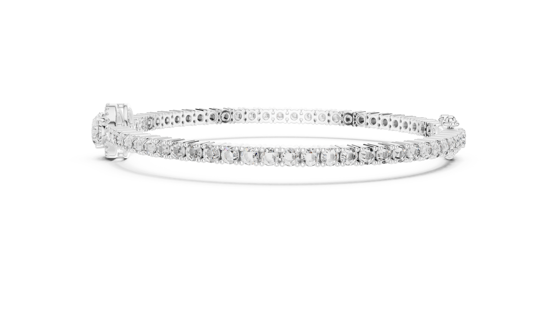 Round Cut Diamond Halo Center Chain Tennis Bracelet