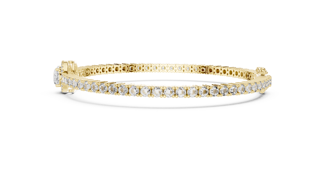 Round Cut Diamond Halo Center Chain Tennis Bracelet