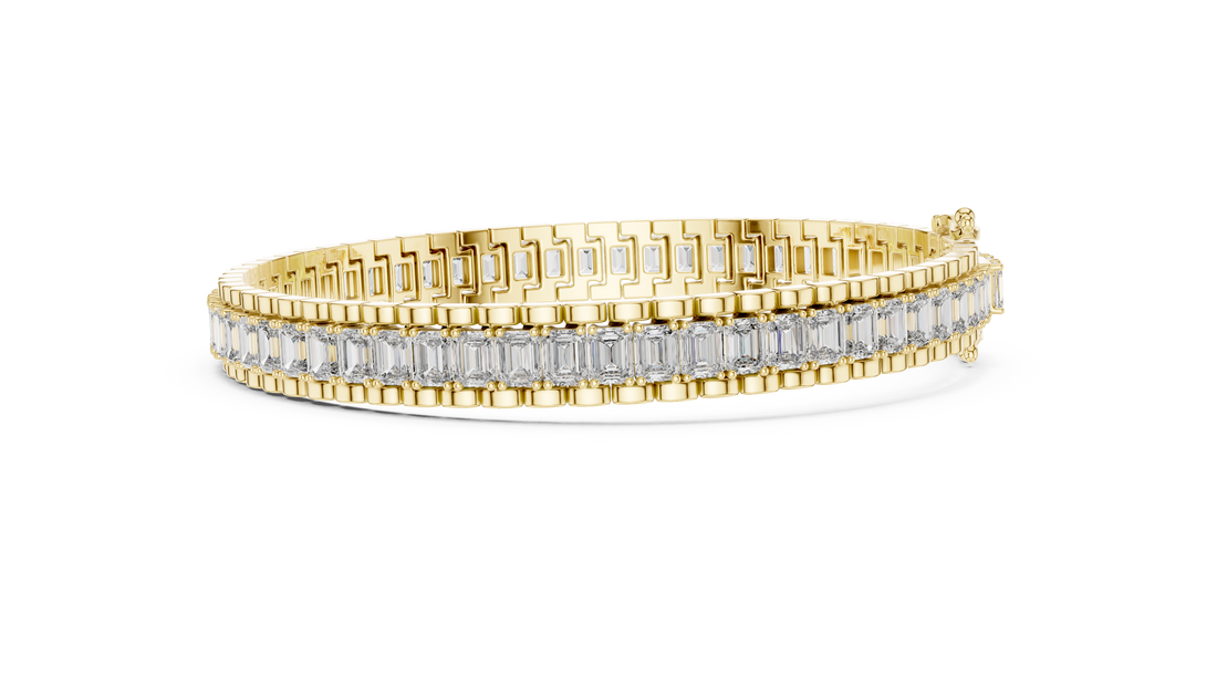 Emerald Cut Diamond Tennis Line Bracelet in Continuous Collet Setting