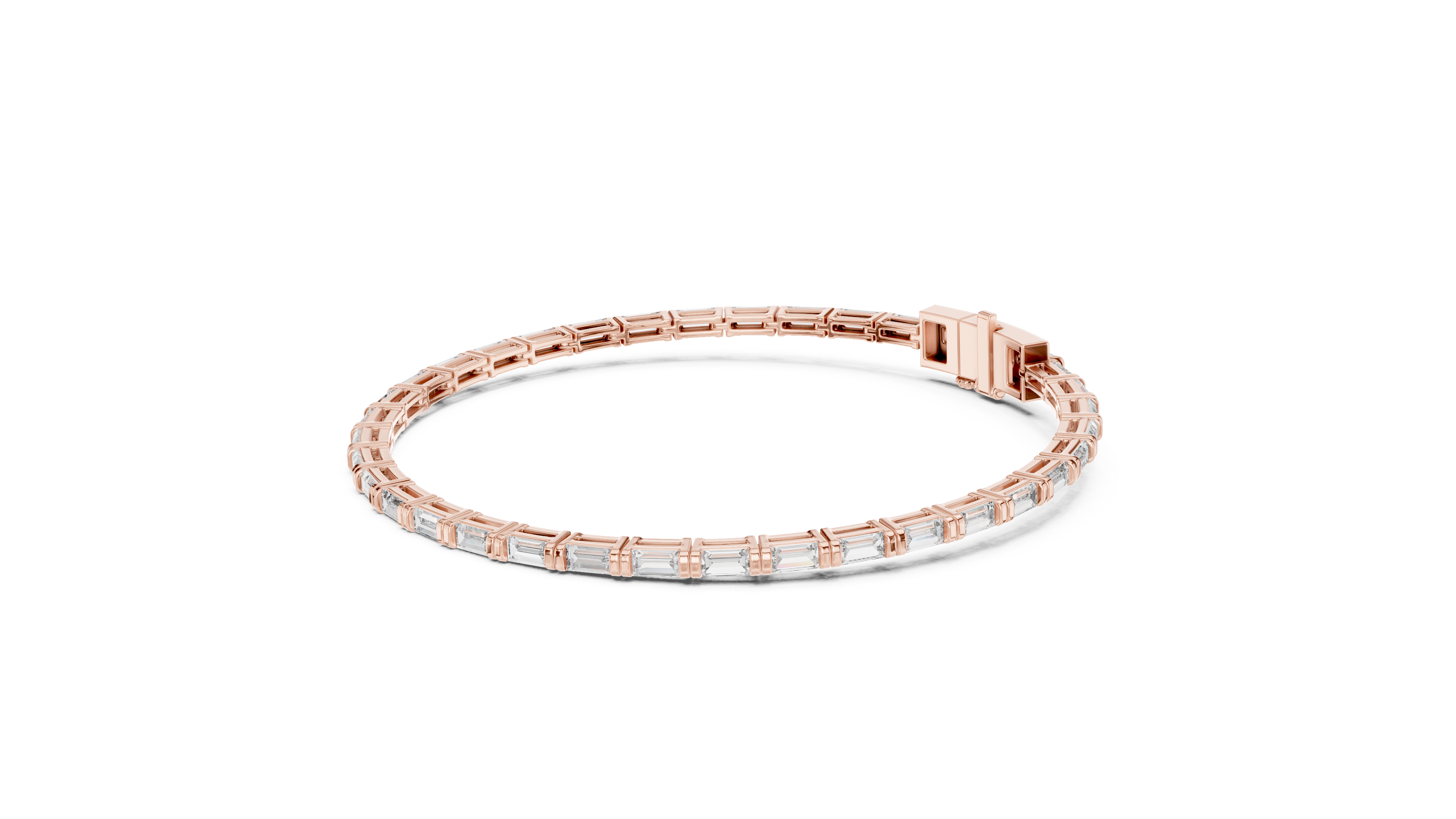 Elegant Baguette Cut Diamond Tennis Bracelet
