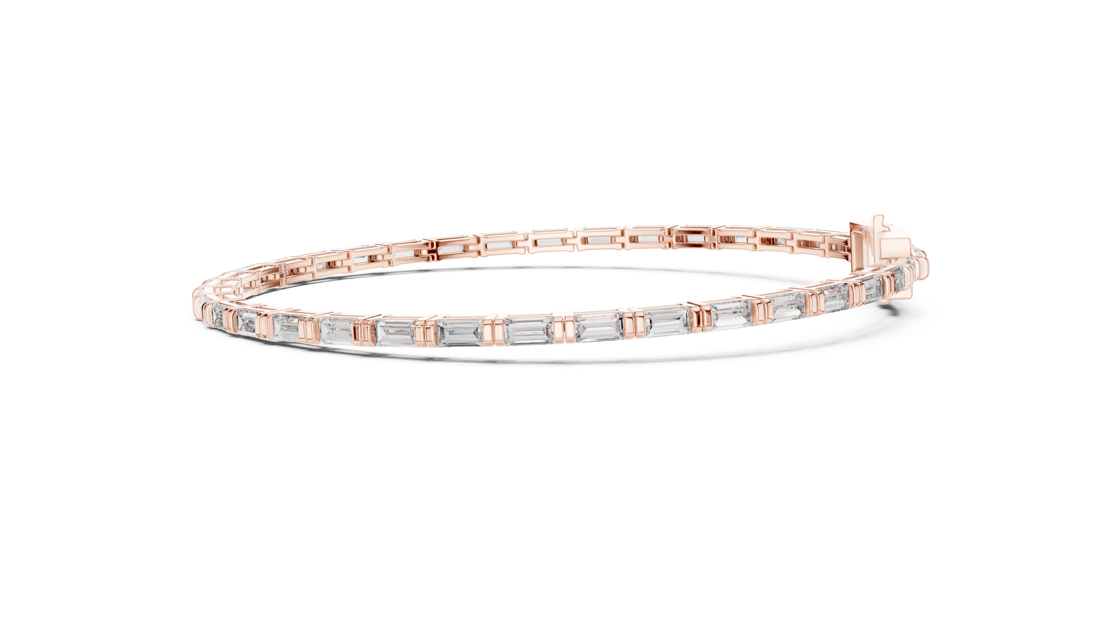 Elegant Baguette Cut Diamond Tennis Bracelet