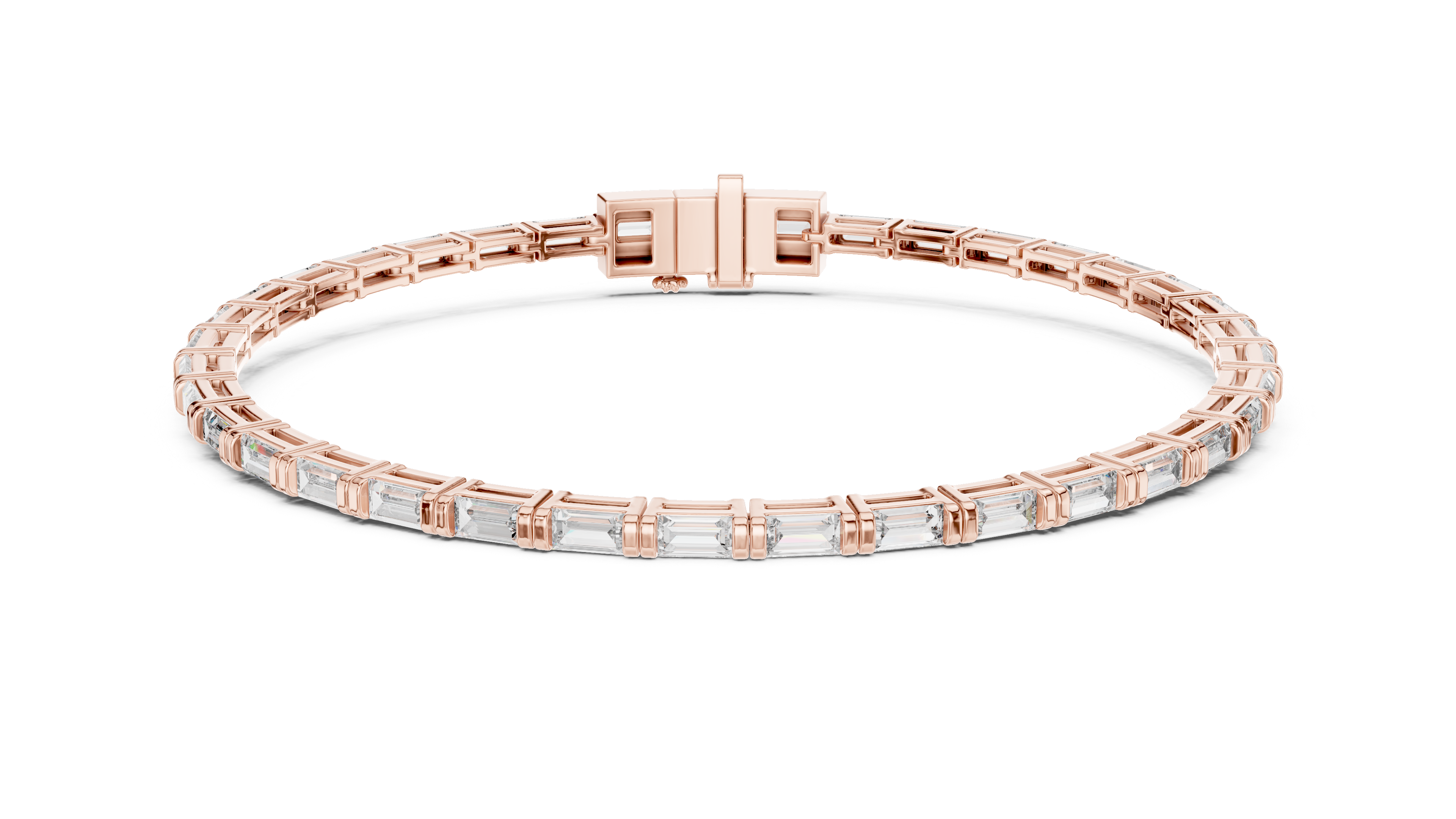 Elegant Baguette Cut Diamond Tennis Bracelet