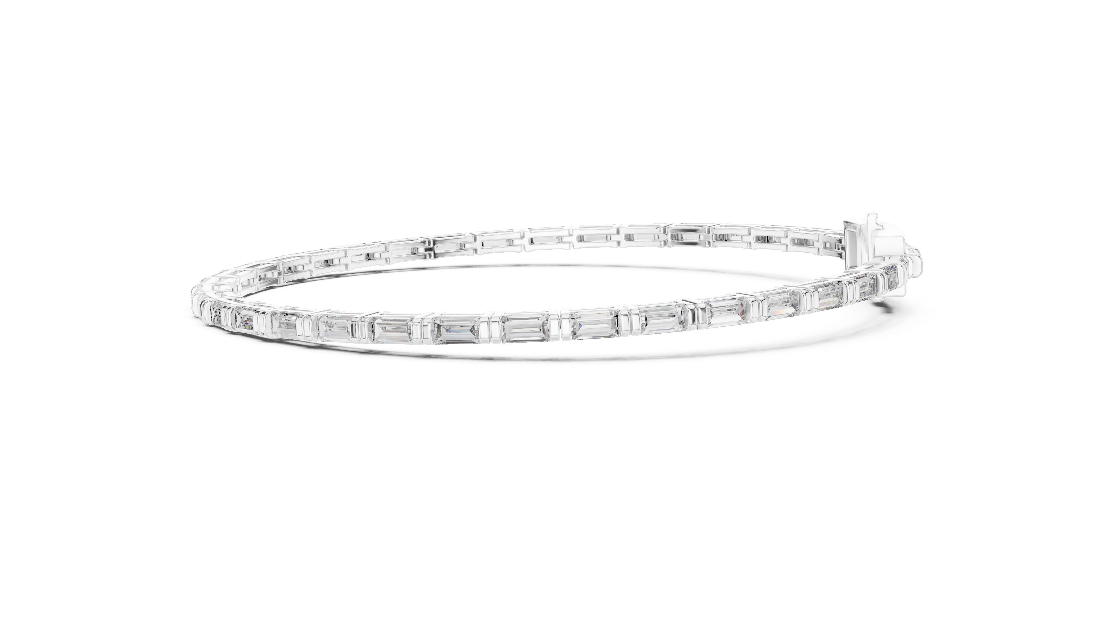 Elegant Baguette Cut Diamond Tennis Bracelet
