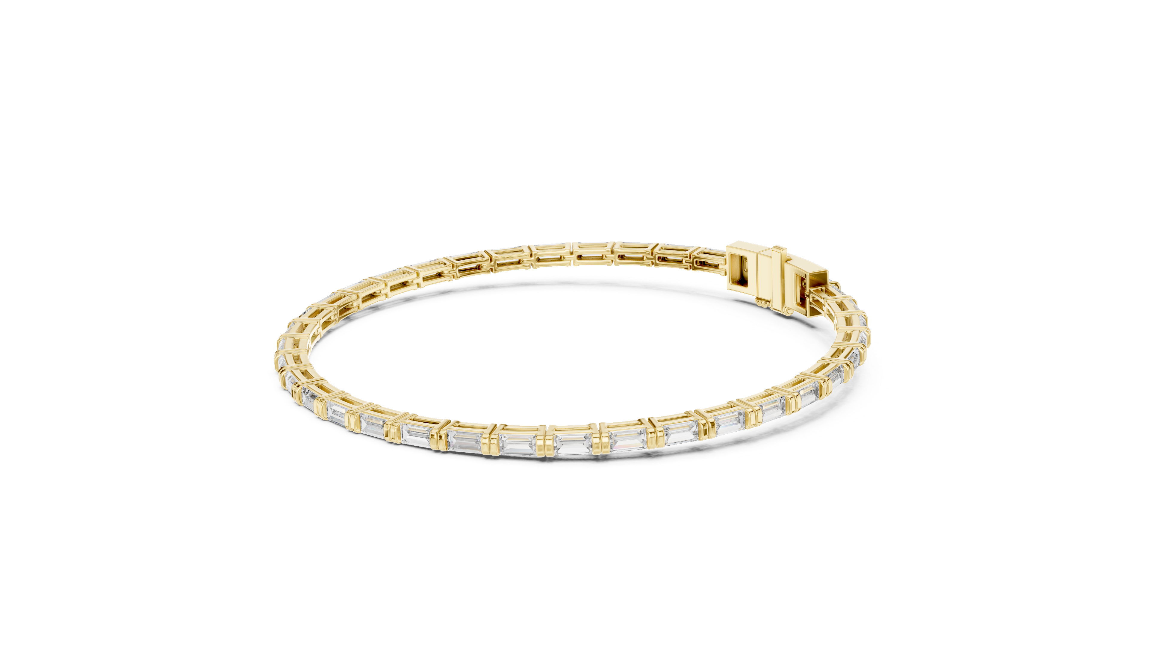Elegant Baguette Cut Diamond Tennis Bracelet