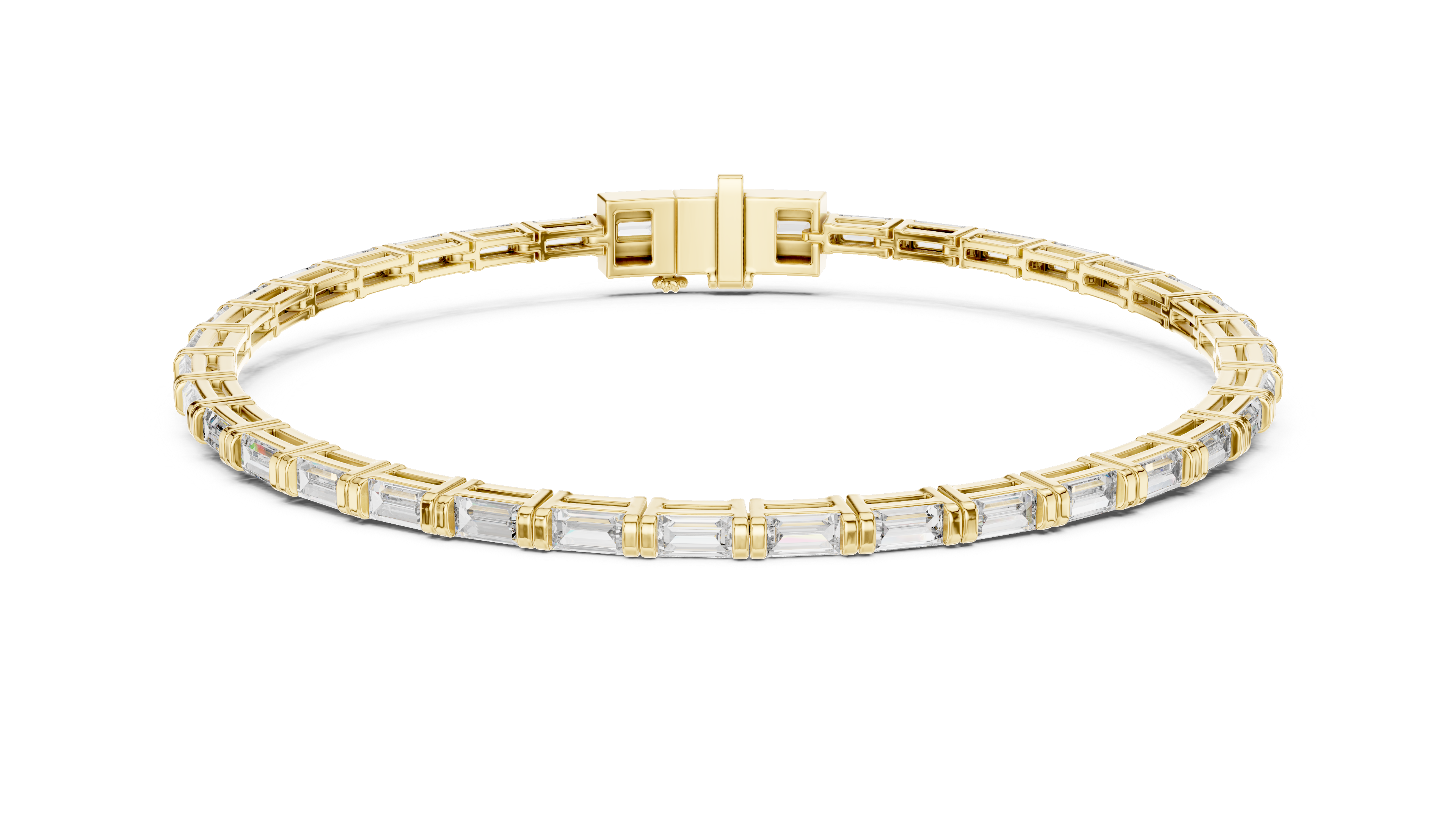 Elegant Baguette Cut Diamond Tennis Bracelet