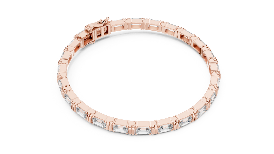 Elegant Emerald Cut Diamond Tennis Bracelet