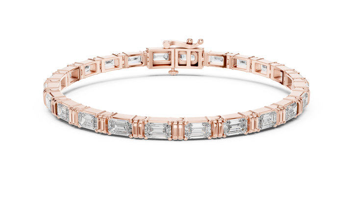 Elegant Emerald Cut Diamond Tennis Bracelet