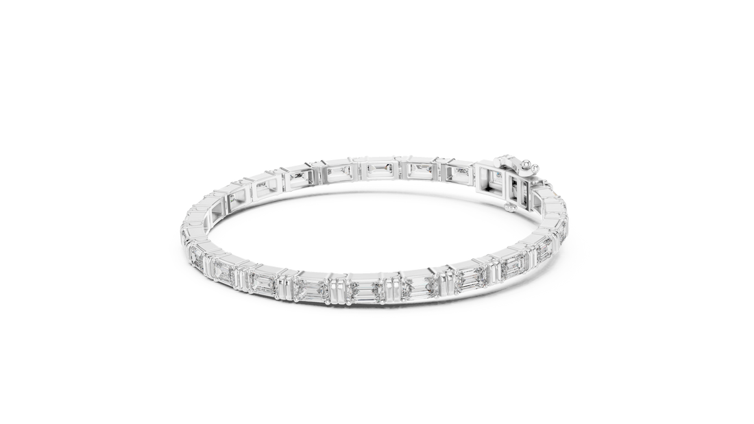 Elegant Emerald Cut Diamond Tennis Bracelet