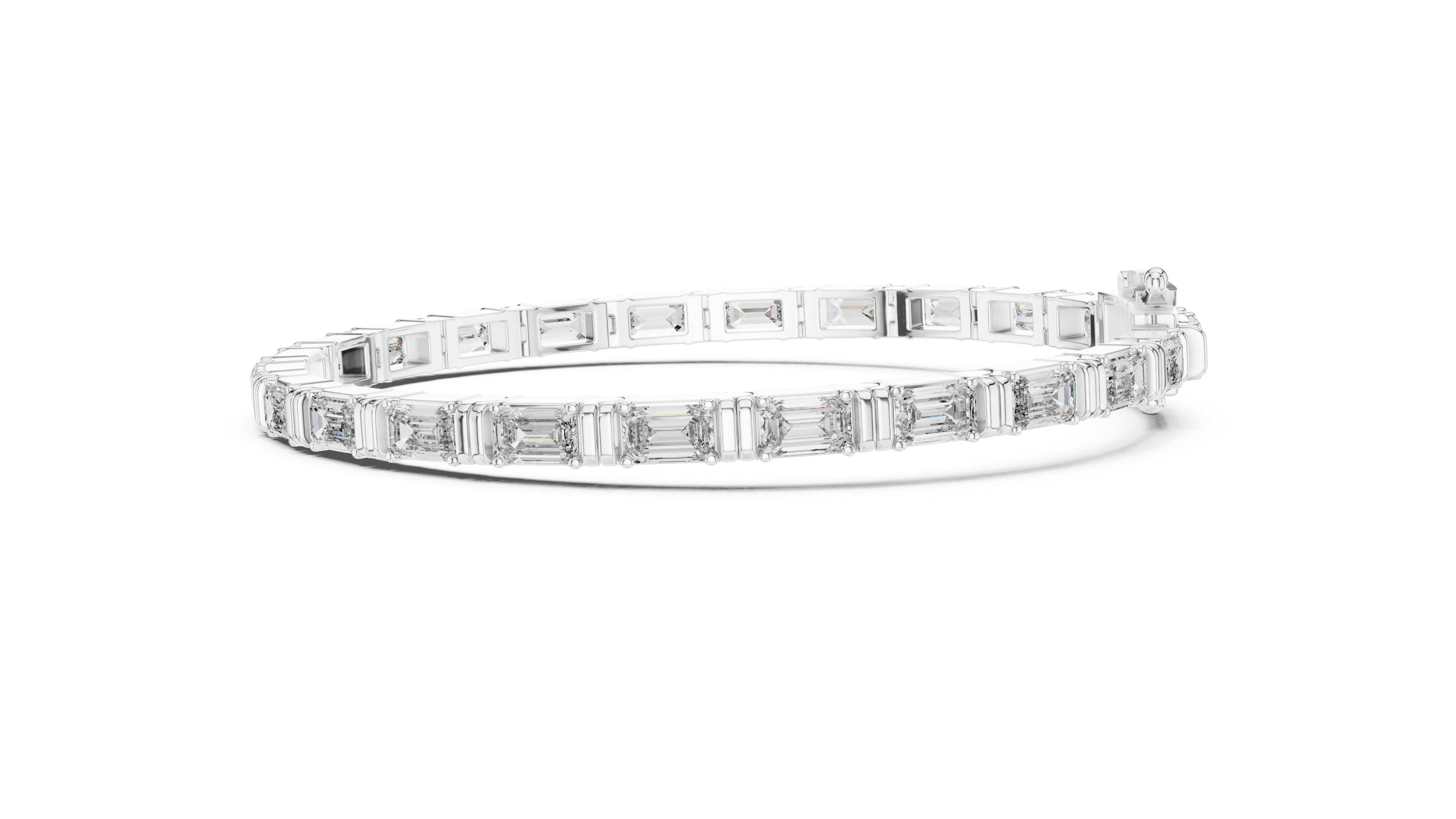 Elegant Emerald Cut Diamond Tennis Bracelet