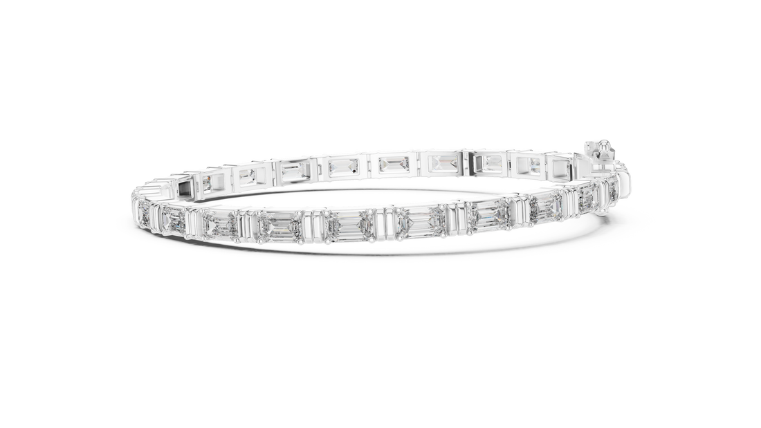 Elegant Emerald Cut Diamond Tennis Bracelet