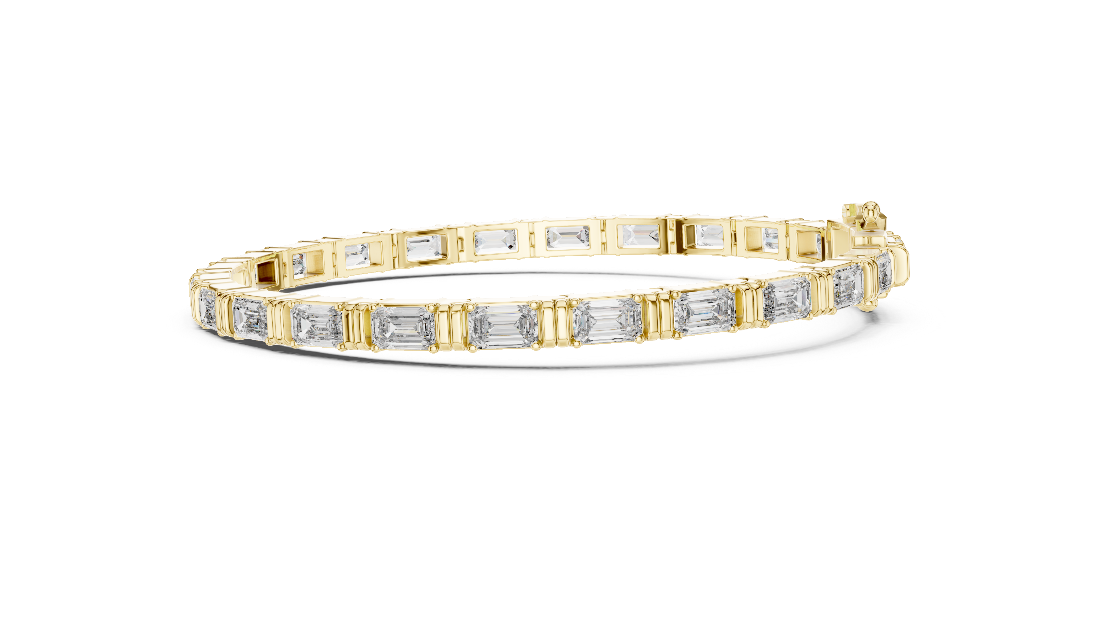 Elegant Emerald Cut Diamond Tennis Bracelet