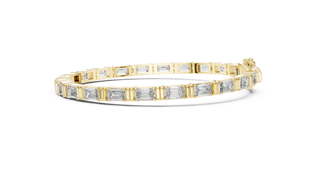 Elegant Emerald Cut Diamond Tennis Bracelet
