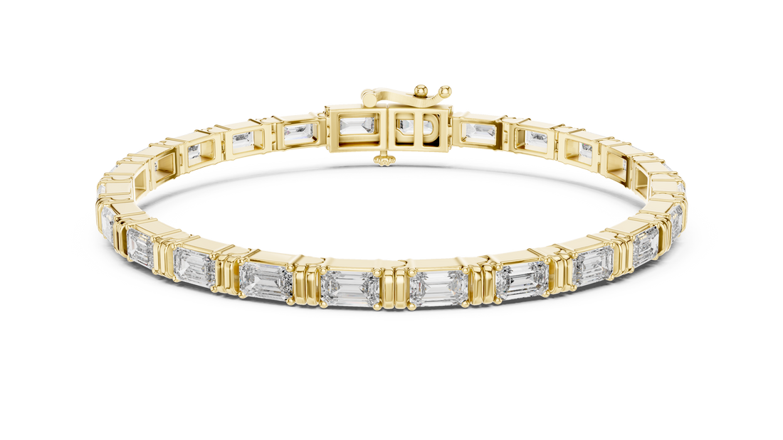 Elegant Emerald Cut Diamond Tennis Bracelet