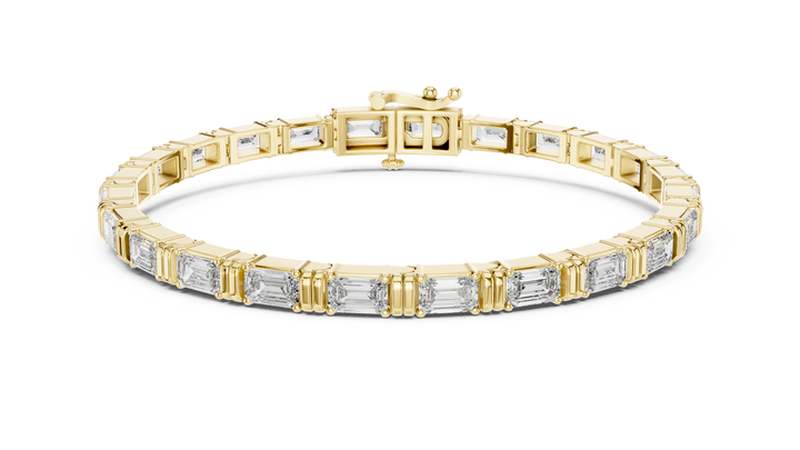 Elegant Emerald Cut Diamond Tennis Bracelet