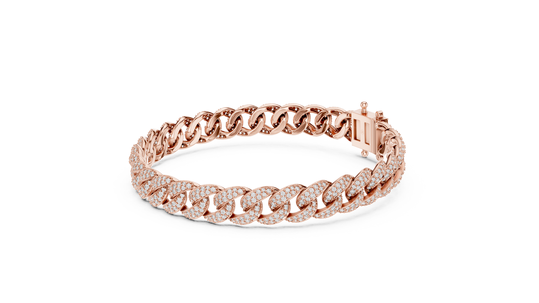 Round Diamond Pavé Curb Link Chain Bracelet