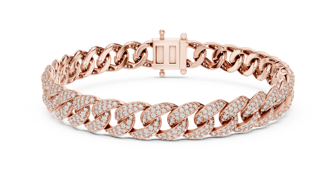 Round Diamond Pavé Curb Link Chain Bracelet
