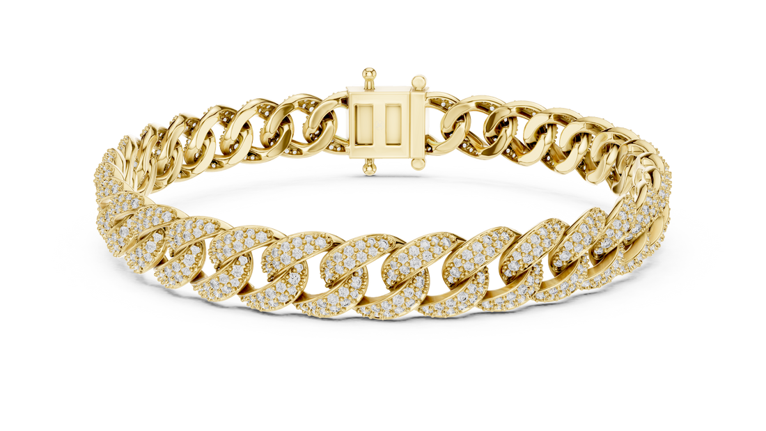 Round Diamond Pavé Curb Link Chain Bracelet