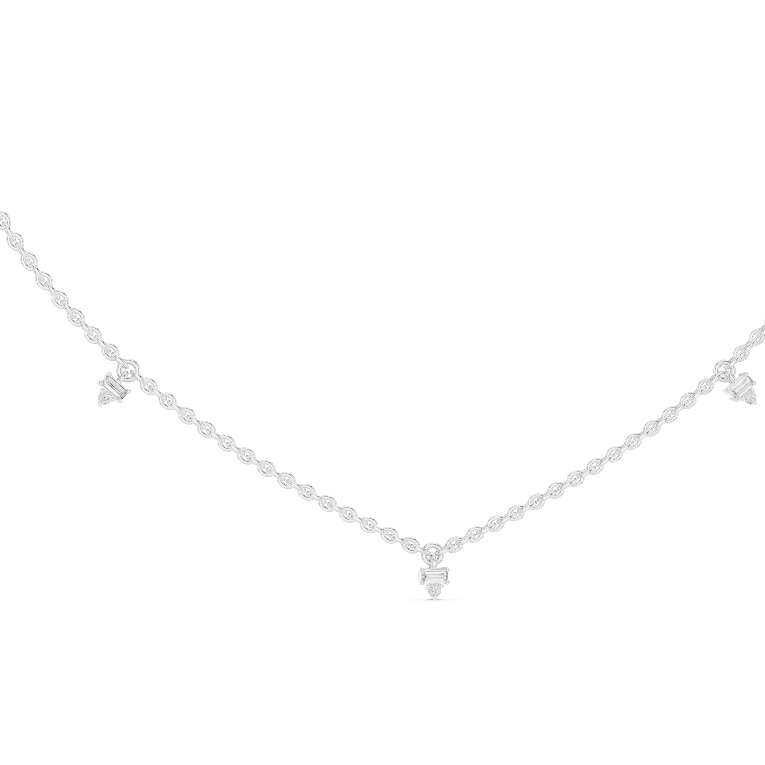 Luxury layered diamond pendant necklace with multiple sparkling stones.