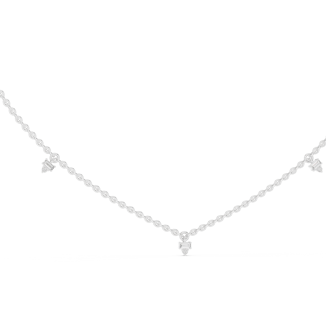Luxury layered diamond pendant necklace with multiple sparkling stones.