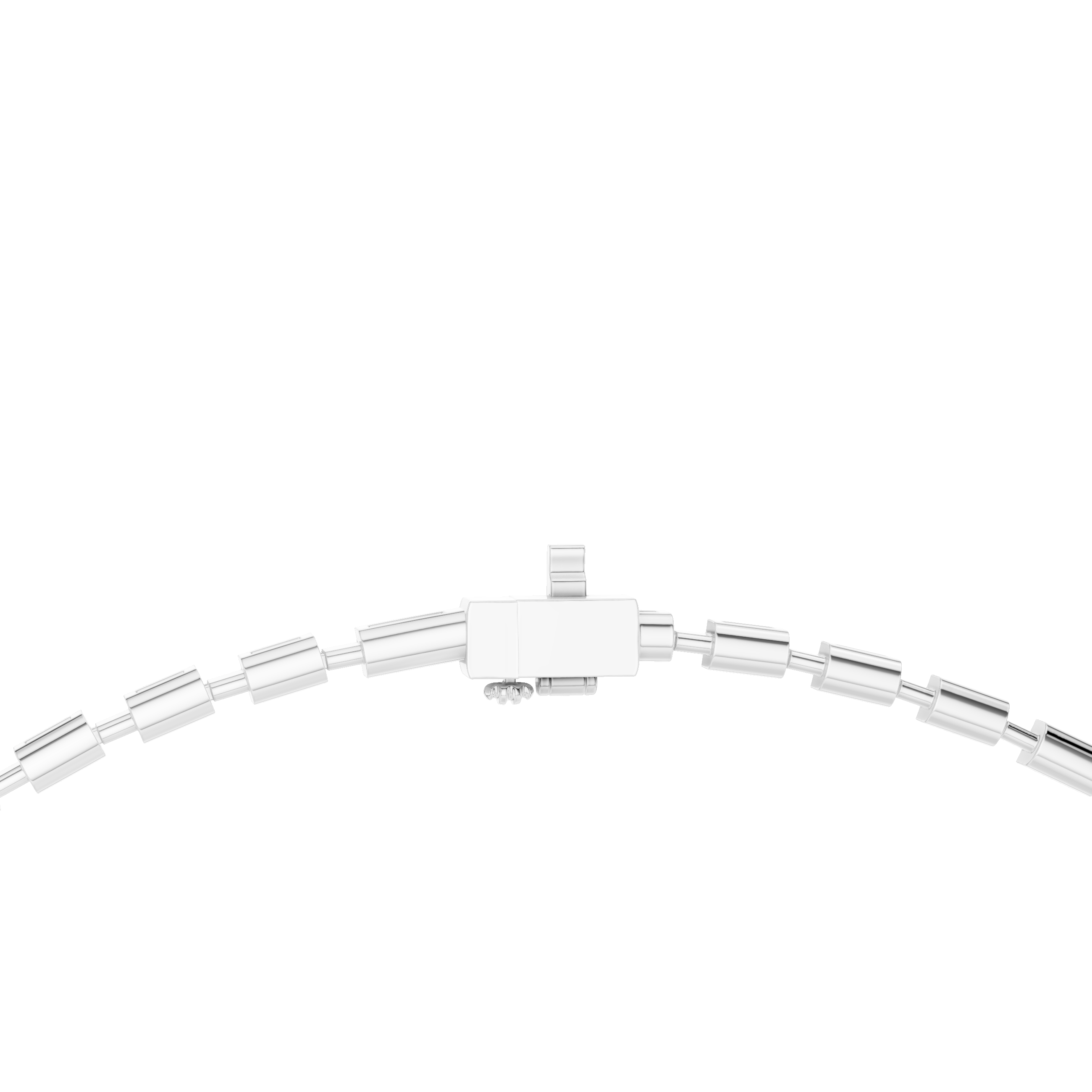 Emerald Cut Diamond Riviera Chain Necklace with Linear Links