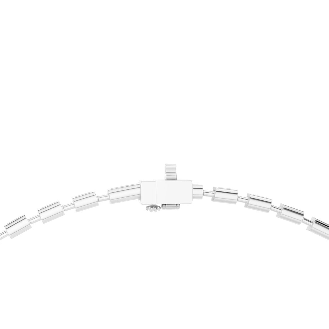 Emerald Cut Diamond Riviera Chain Necklace with Linear Links