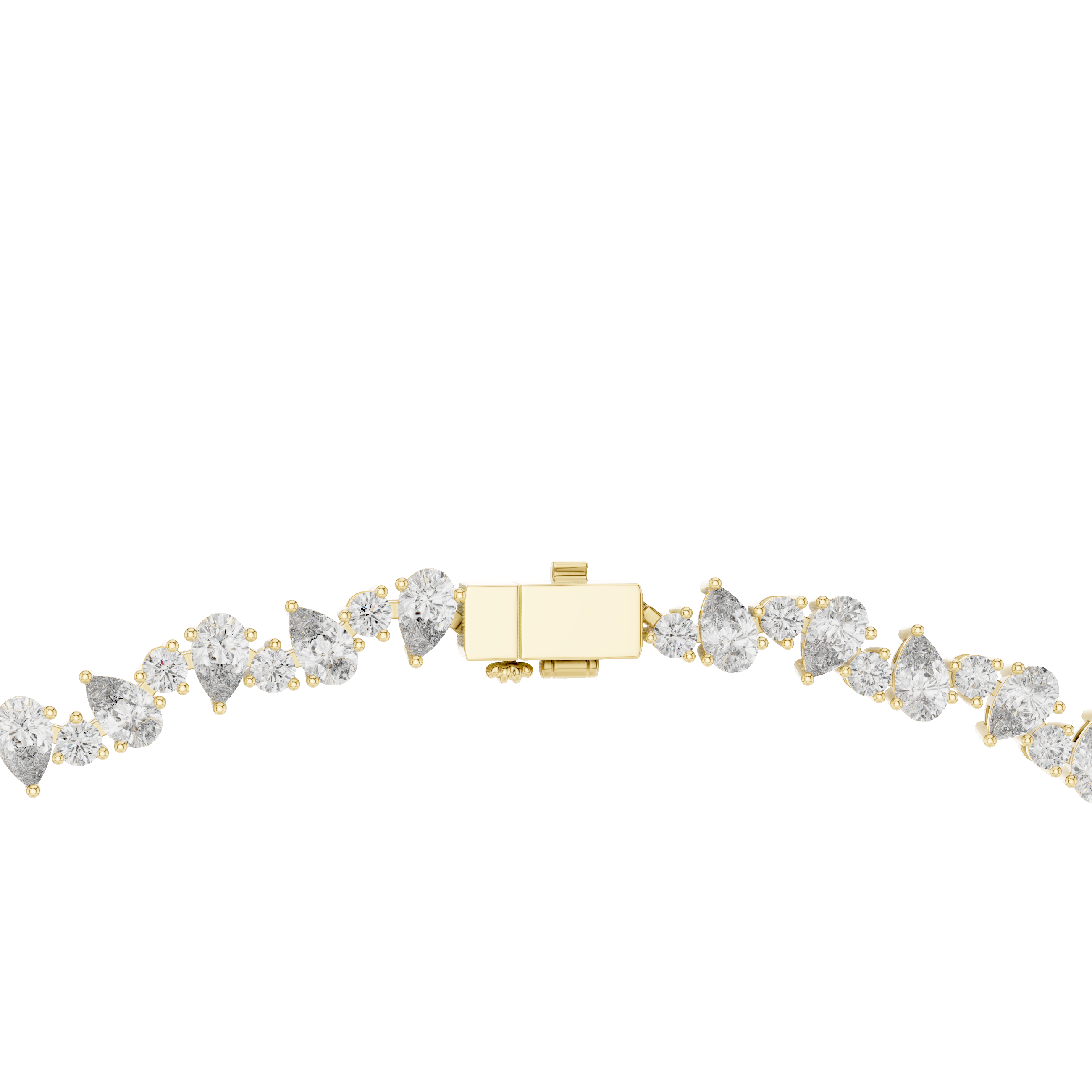Pear Shape and Round Diamond Riviera Tennis Necklace with Graduated Brilliance