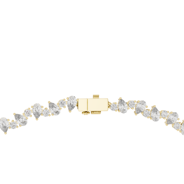 Pear Shape and Round Diamond Riviera Tennis Necklace with Graduated Brilliance