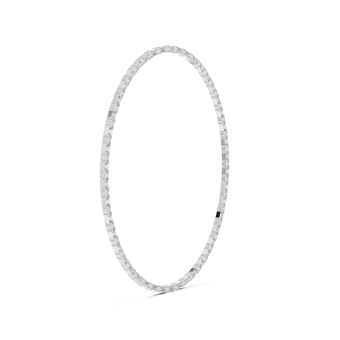 Emerald and Round Diamond Riviera Tennis Necklace with Alternating Brilliance