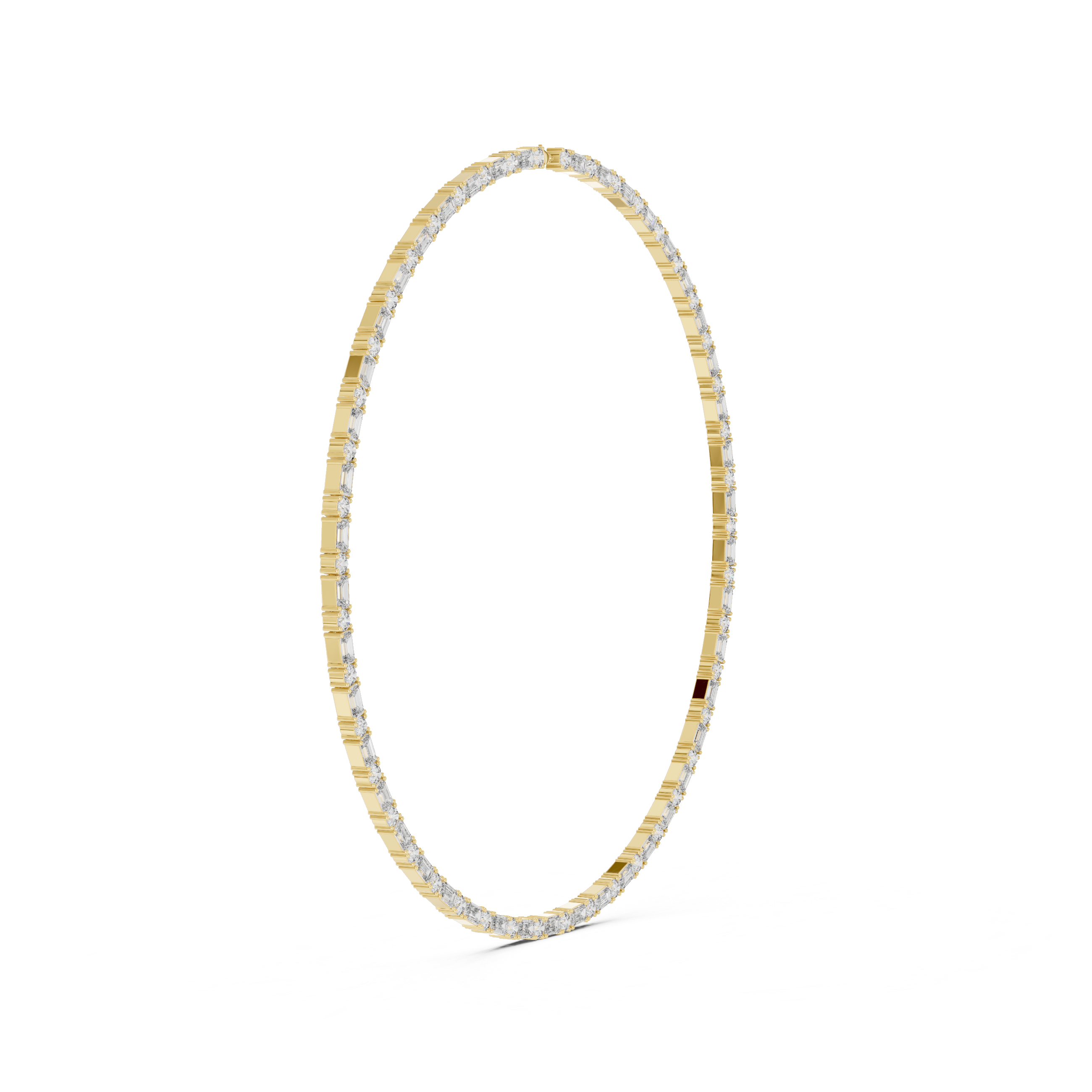 Emerald and Round Diamond Riviera Tennis Necklace with Alternating Brilliance