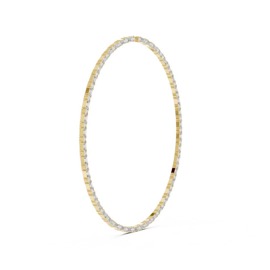 Emerald and Round Diamond Riviera Tennis Necklace with Alternating Brilliance