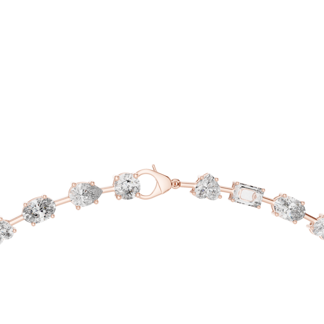 Multi Shape Diamond Riviera Necklace with Fancy Cut Station Links