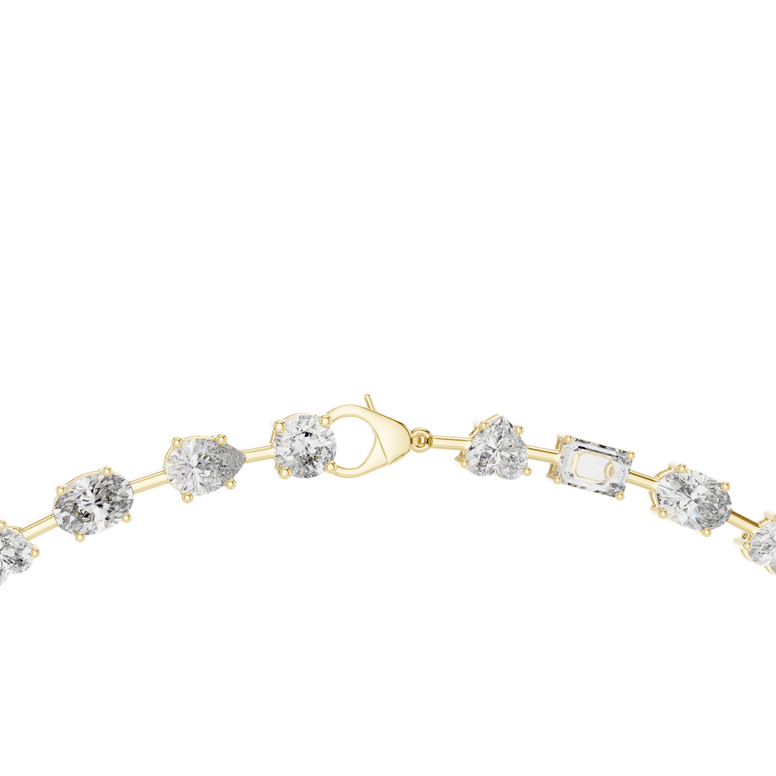 Multi Shape Diamond Riviera Necklace with Fancy Cut Station Links