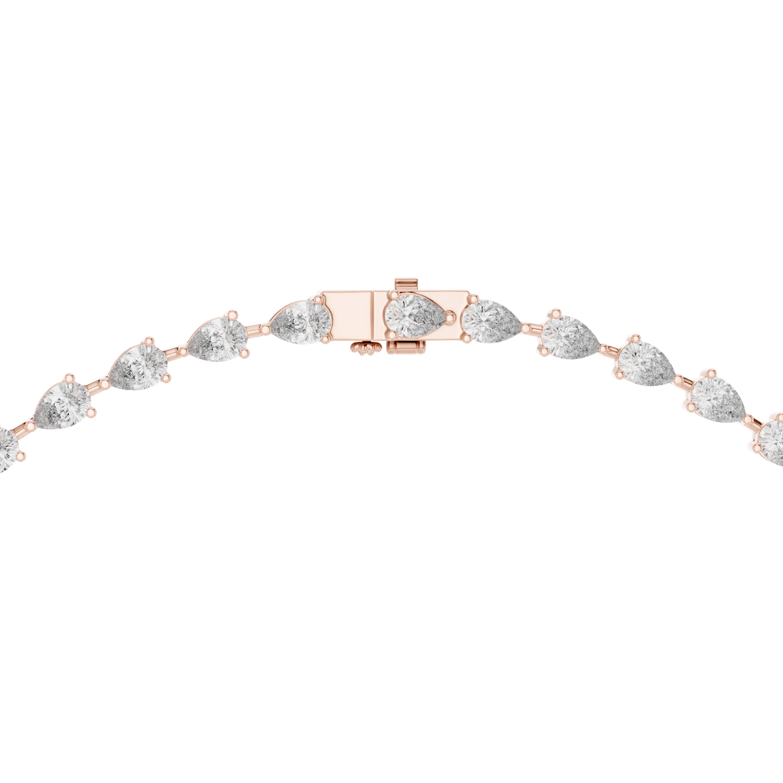 Pear Cut Diamond Lariat Riviera Necklace with Graduated Drop Pendant