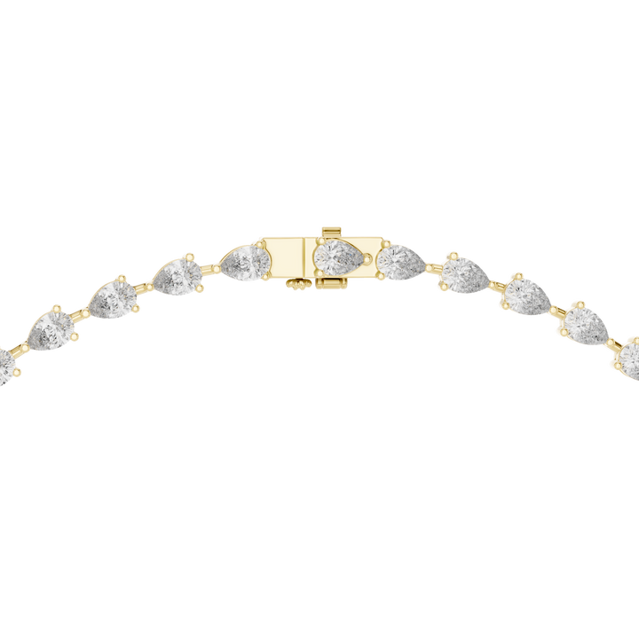 Pear Cut Diamond Lariat Riviera Necklace with Graduated Drop Pendant