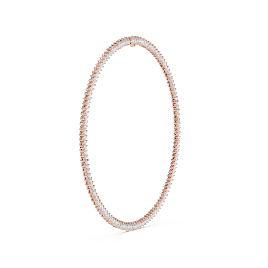 Marquise Cut Diamond Riviera Tennis Necklace with Continuous Collet Set Brilliance